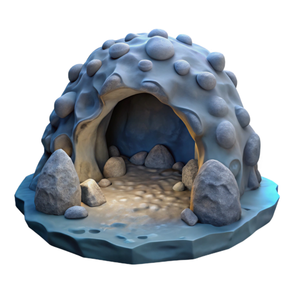 stunning rustic Moonlit Ocean Cave Cutout Isolated on Transparent Background premium png