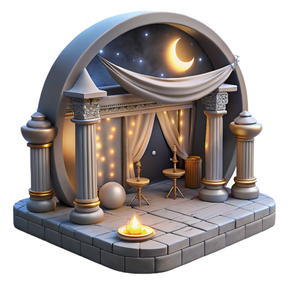 beautiful rustic Moonlit Performance Transparent Background Backlit premium png