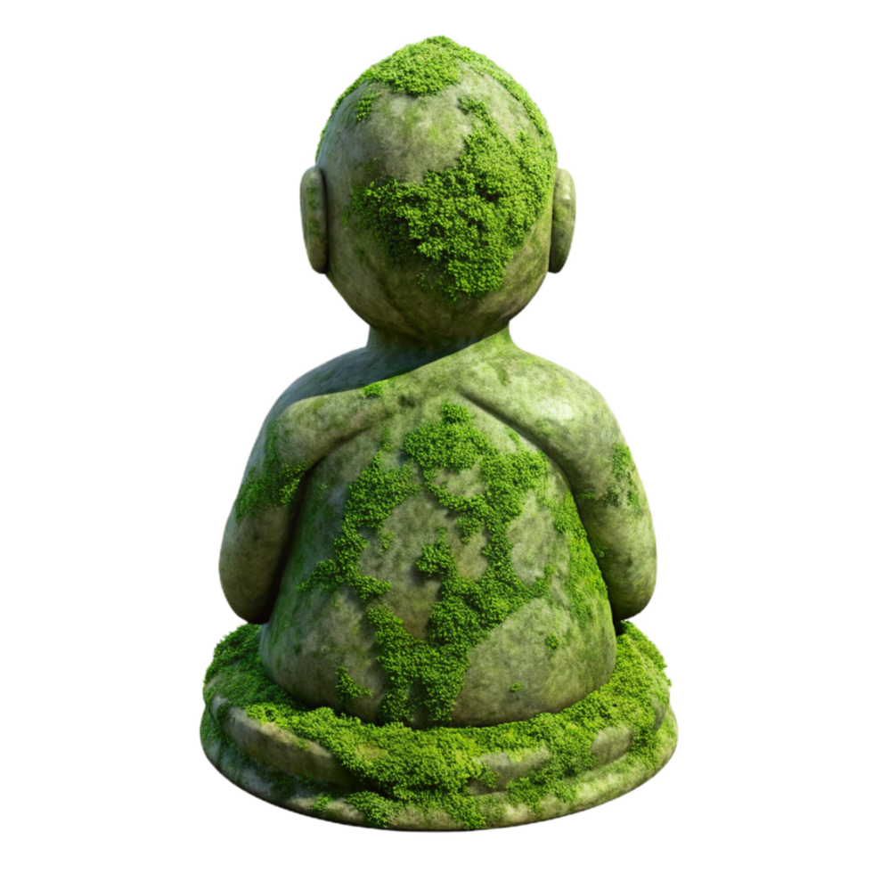 vibrant contemporary Moss Covered Statue Isolated Cutout Element high quality png
