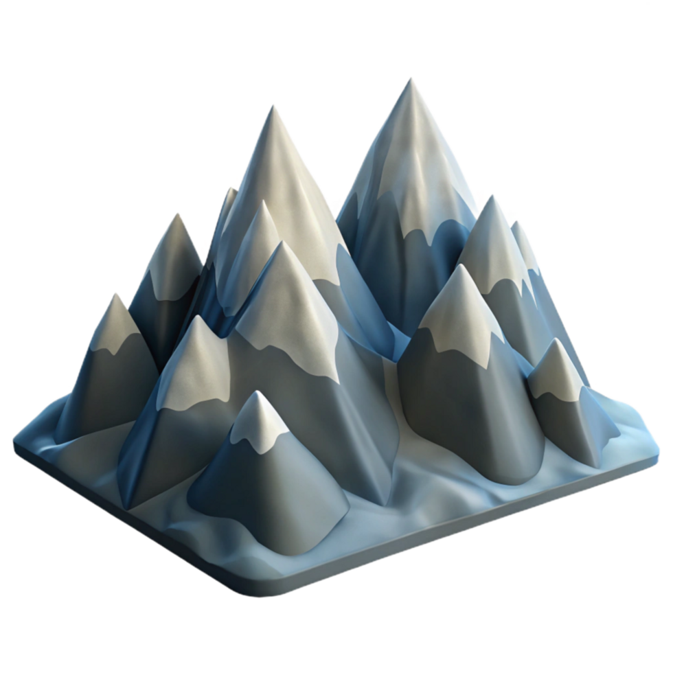 serene contemporary Mountain Range Isolated with Low Angle View genuine png