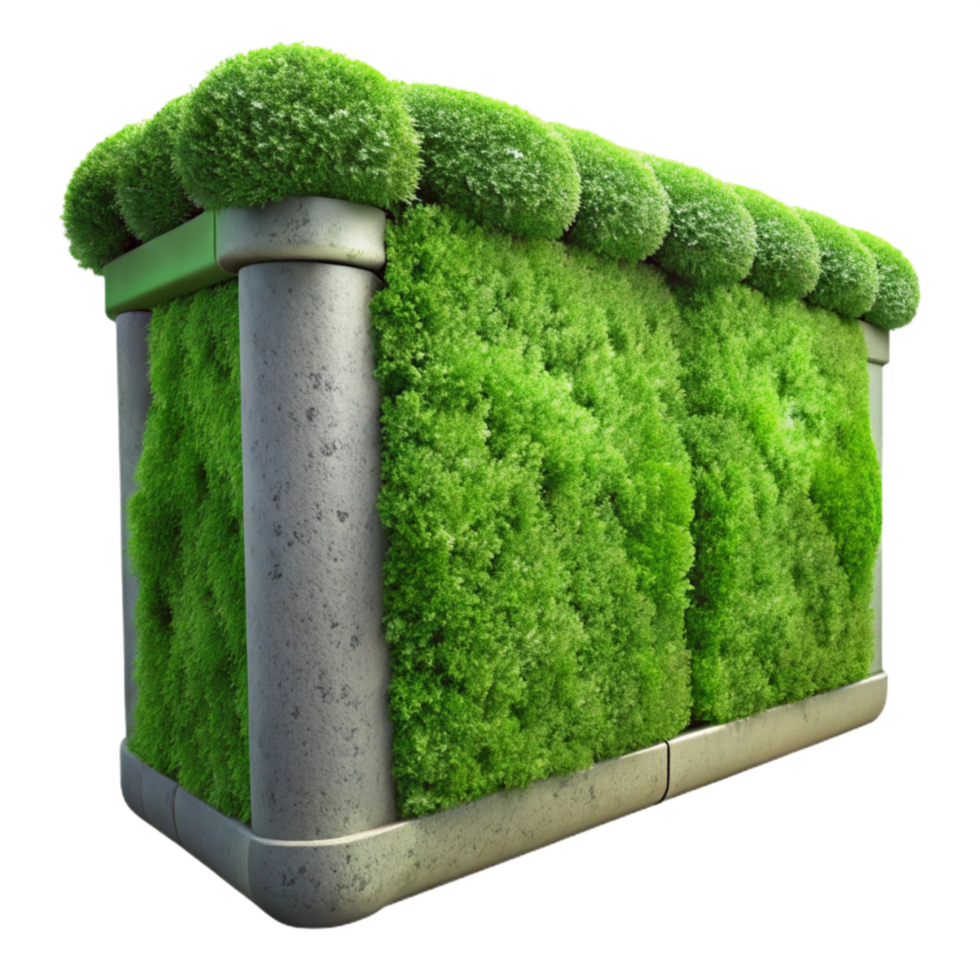 elegant artistic Moss Covered Wall Section Transparent Background Green Texture premium png