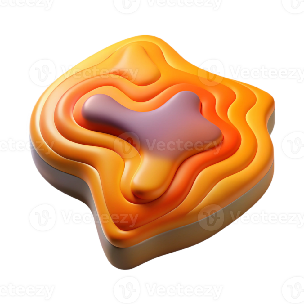 dramatic minimalist Multicolored Topographic Map with Orange Highlights Isolated original png
