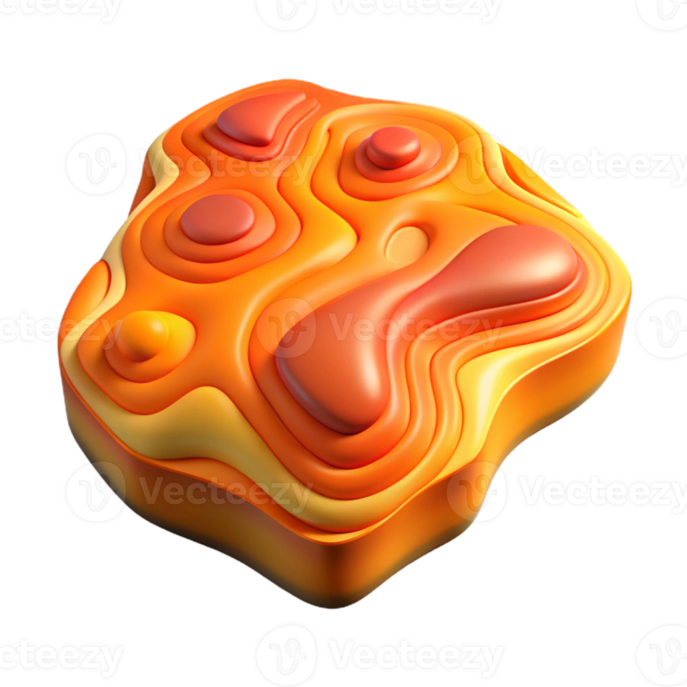 serene rustic Multicolored Topographic Map with Orange Highlights Isolated high resolution png