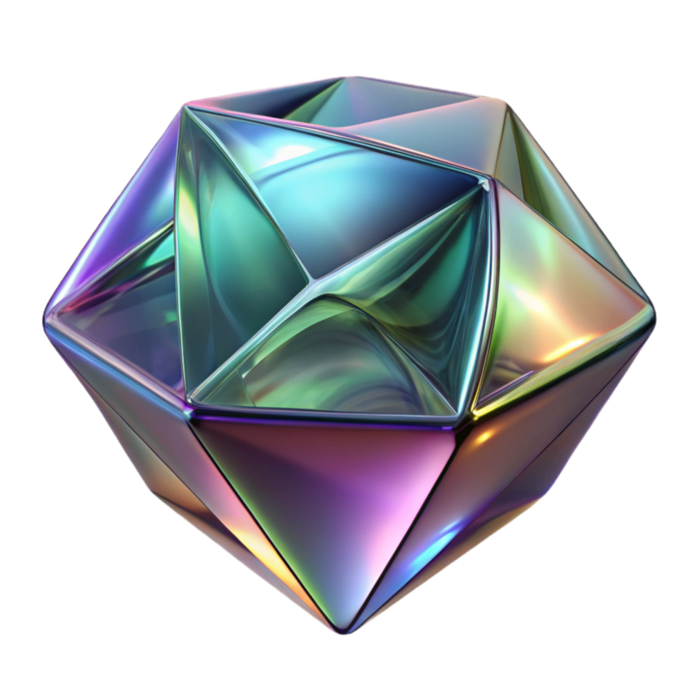 magnificent modern Multifaceted Glass Distortion Reflection Isolated premium png