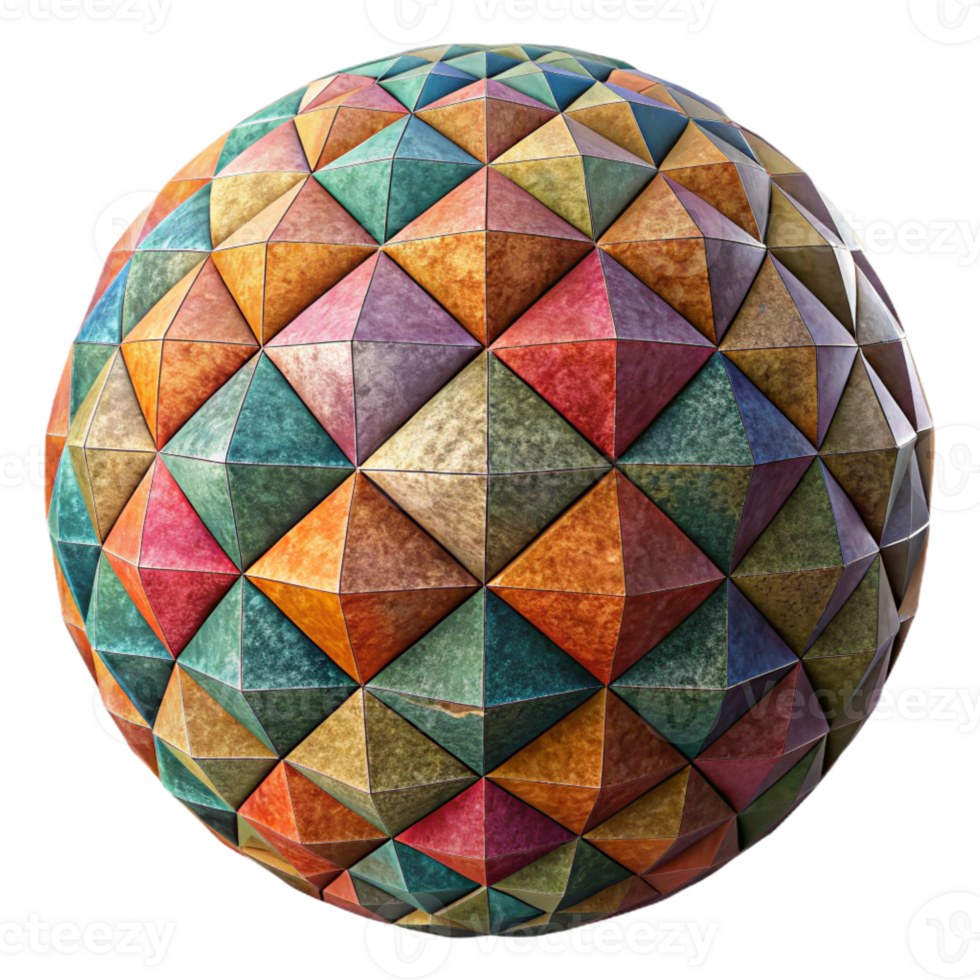 impressive contemporary Multicolored Geometric Sphere Pattern Isolated detailed png