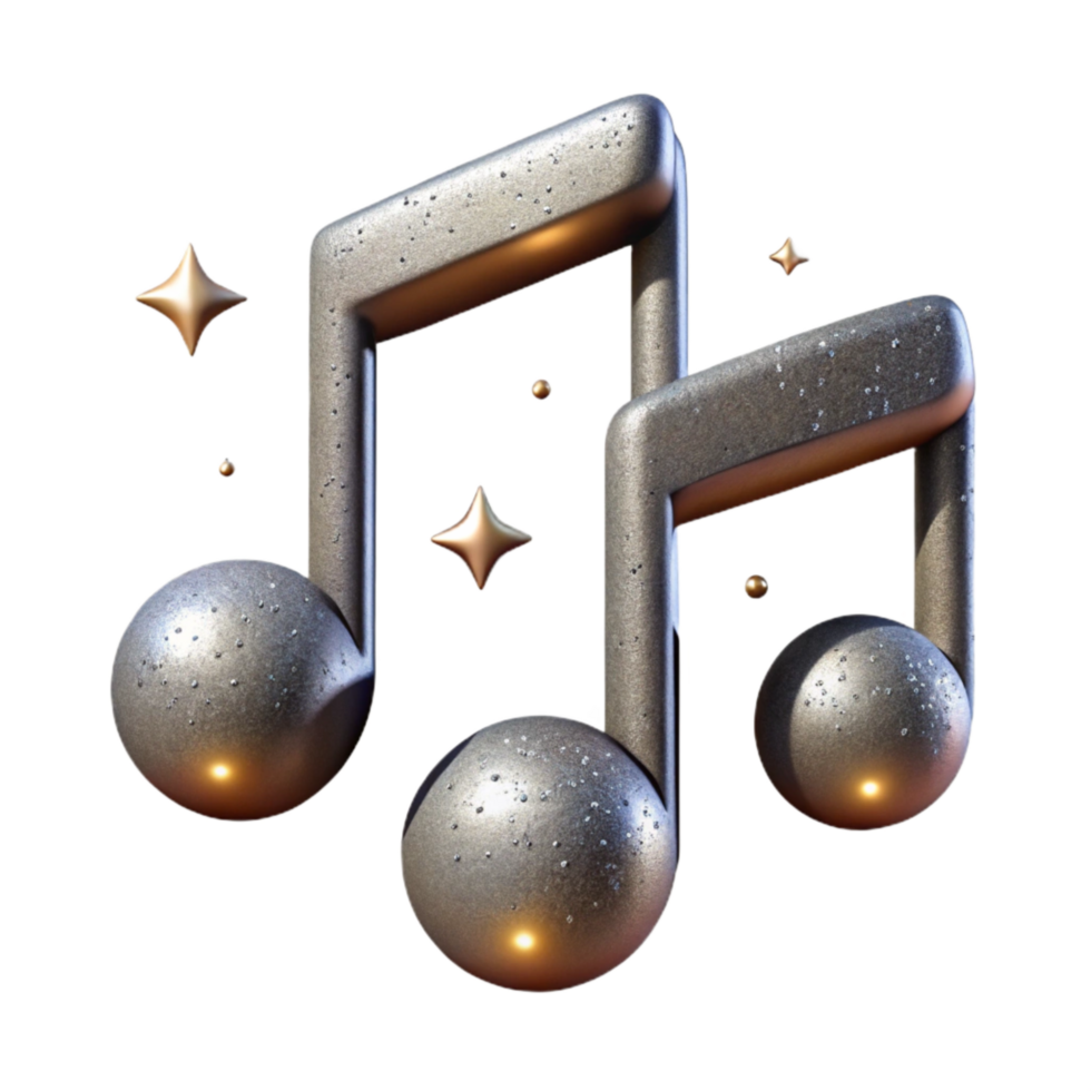 serene rustic Musical Notes in Space Isolated with Sparkling Effect high resolution png