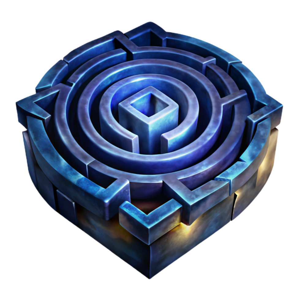 magnificent creative Mysterious Luminari Maze Cutout Dark Blue Background original png