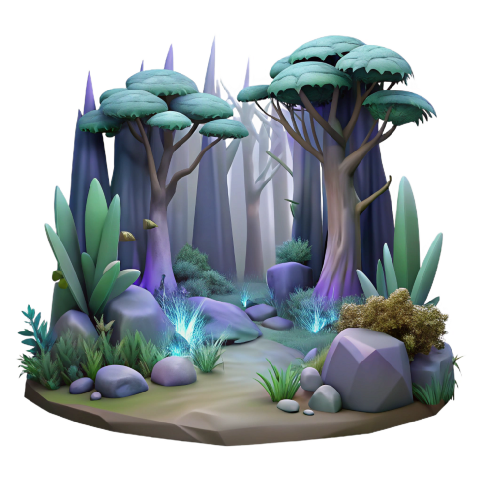 dramatic traditional Mystical Forest Background Transparent Background Isolated premium png