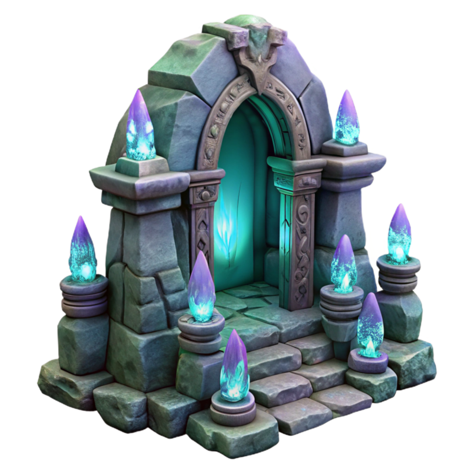 dramatic traditional Mystical Glowing Grotto Entrance Cutout detailed png