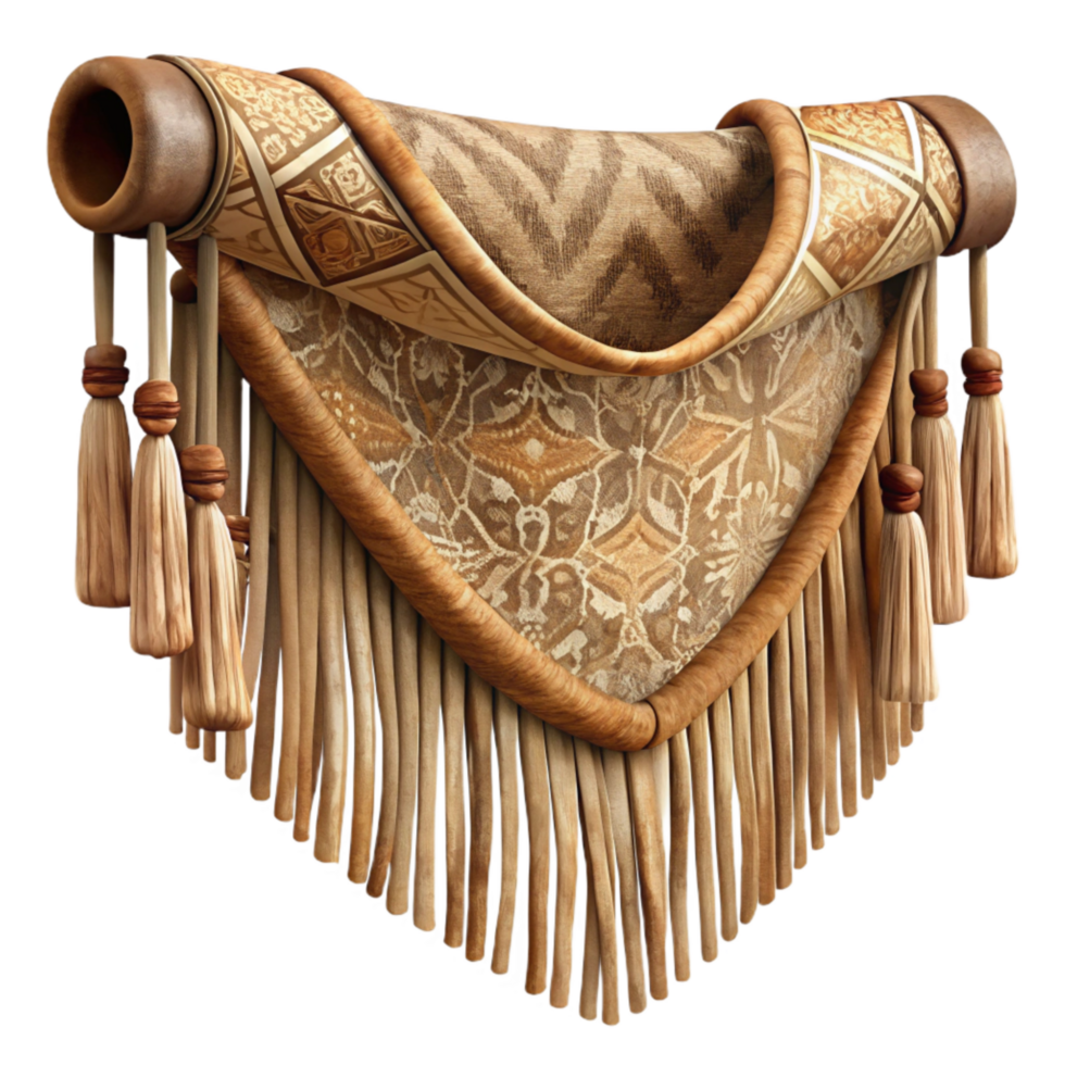 serene modern Natural Fiber Tapestry Cutout with Soft Lighting high resolution png