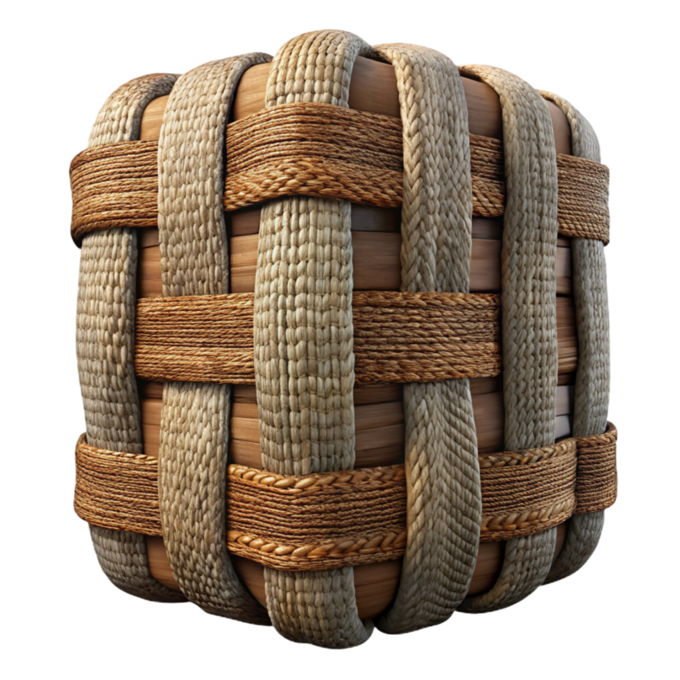 dramatic creative Natural Woven Tapestry Isolated with Rustic Brown Hues premium png