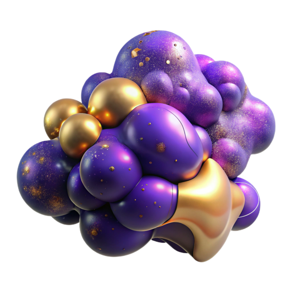 serene contemporary Nebula Cascade Cutout with Purple and Gold Accents exclusive png