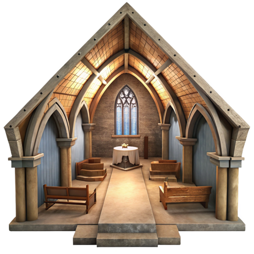 wonderful artistic Nave Interior Cutout Wide Angle Perspective high quality png