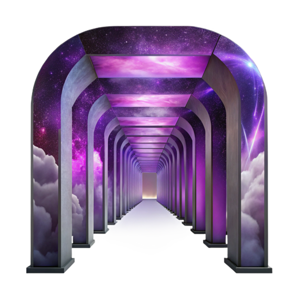 impressive minimalist Nebula Corridor Transparent Purple Haze Lighting detailed png