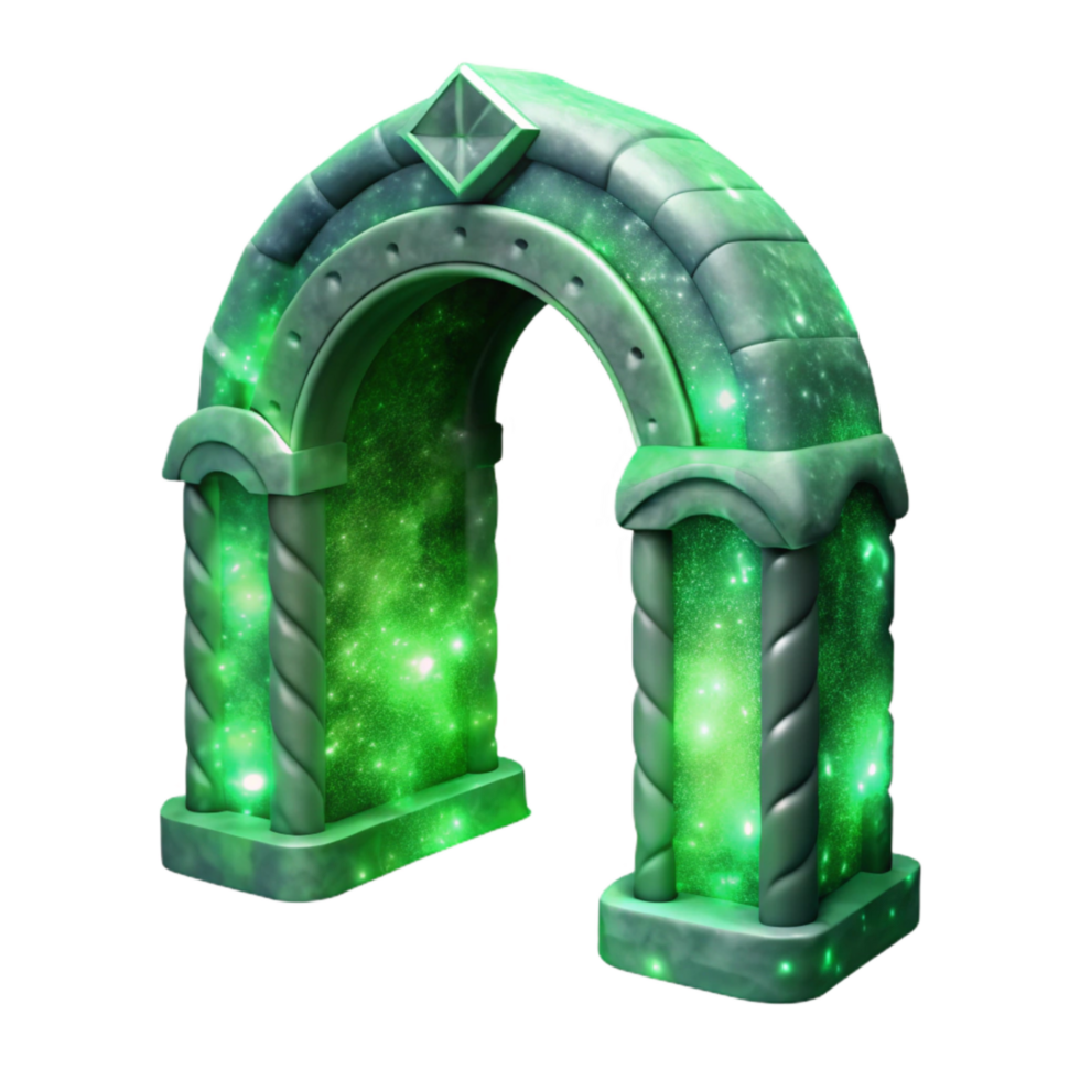beautiful rustic Nebula Gateway Isolated Glowing Green Portal Cutout premium png