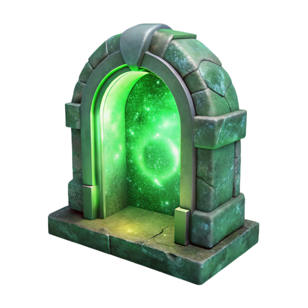 stunning abstract Nebula Gateway Isolated Glowing Green Portal Cutout genuine png