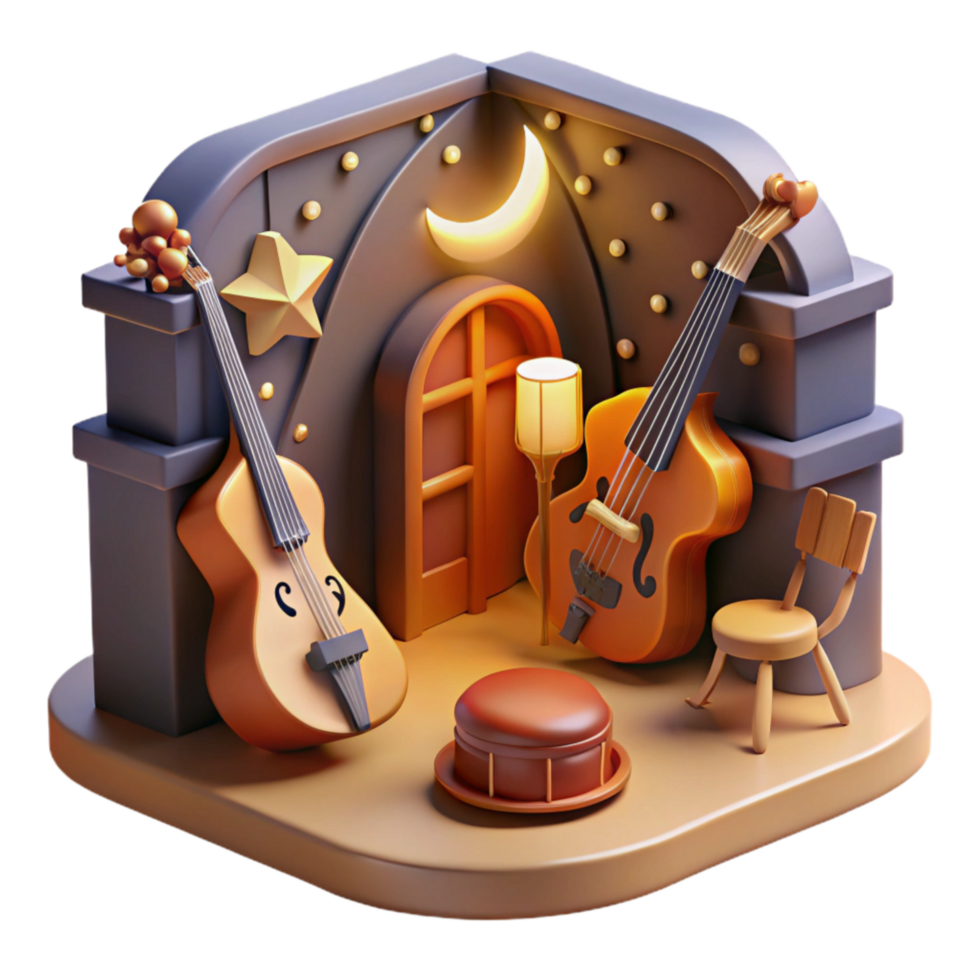 magnificent modern Night Music Ensemble Transparent Background with Backlighting professional png