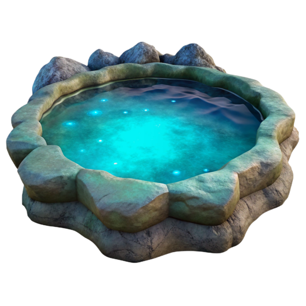 magnificent minimalist Night Lagoon Glowing Water Surface Transparent high resolution png