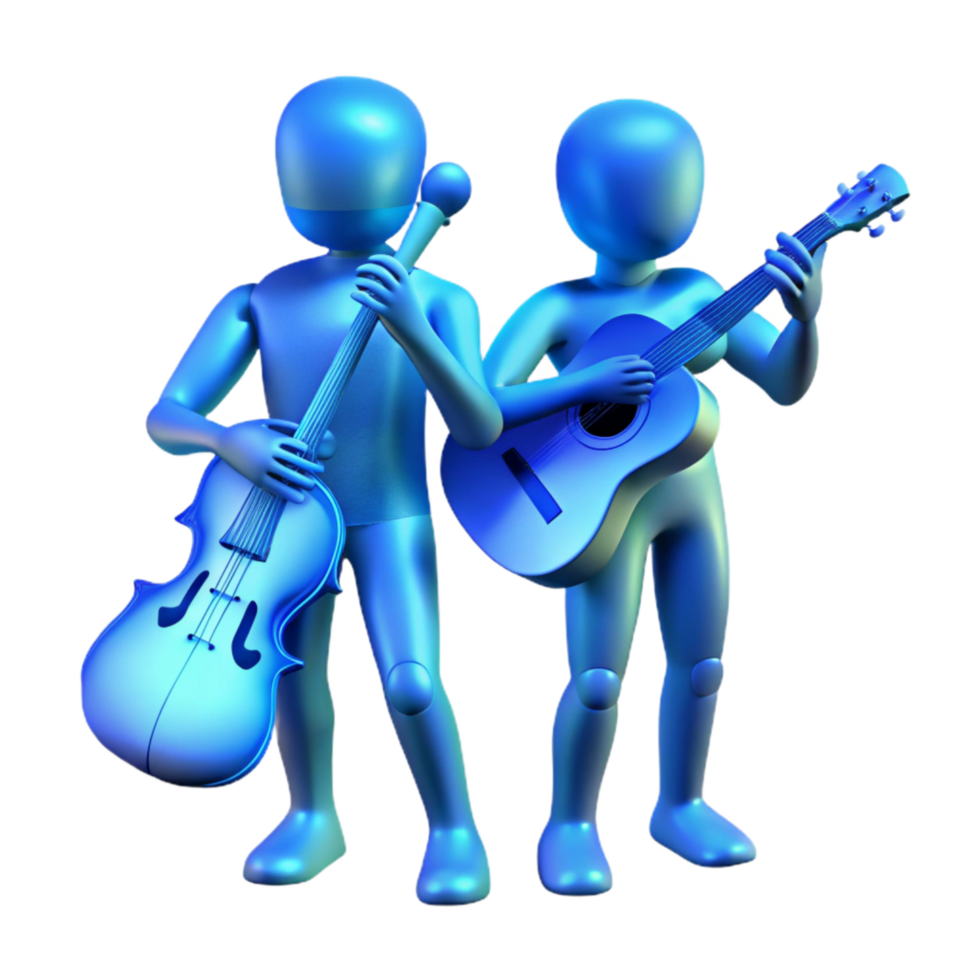 serene contemporary Night Music Ensemble Transparent Background with Backlighting genuine png