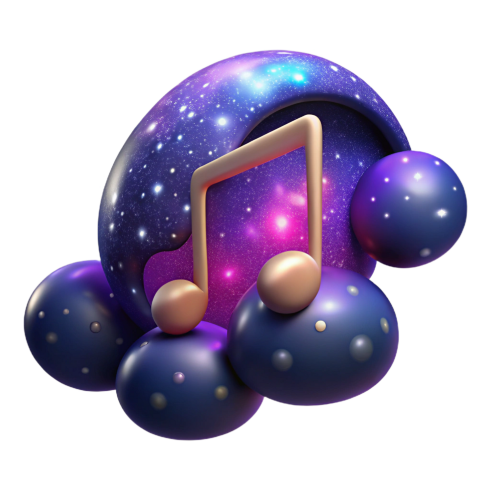 extraordinary traditional Night Music Cutout with Blue Nebula Background authentic png