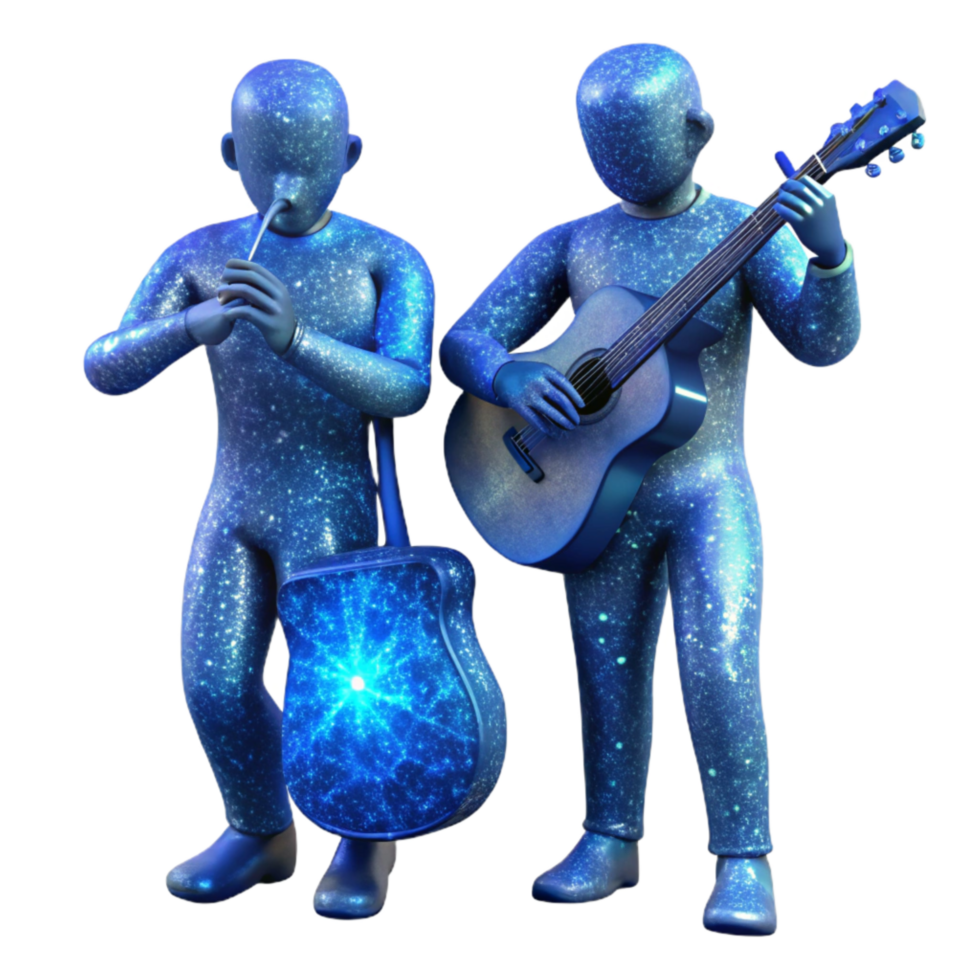 serene rustic Night Music Ensemble Transparent Background with Backlighting high quality png