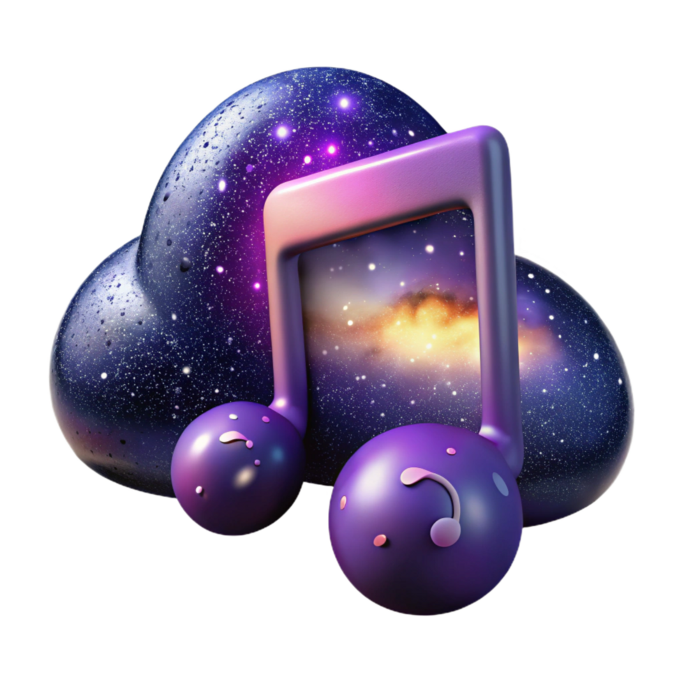 elegant traditional Night Music Cutout with Blue Nebula Background premium png