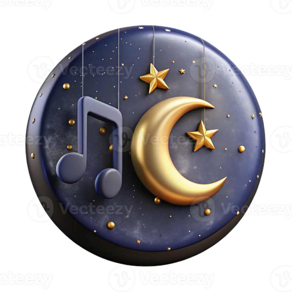beautiful abstract Night Music Silhouette Cutout with Starry Background genuine png