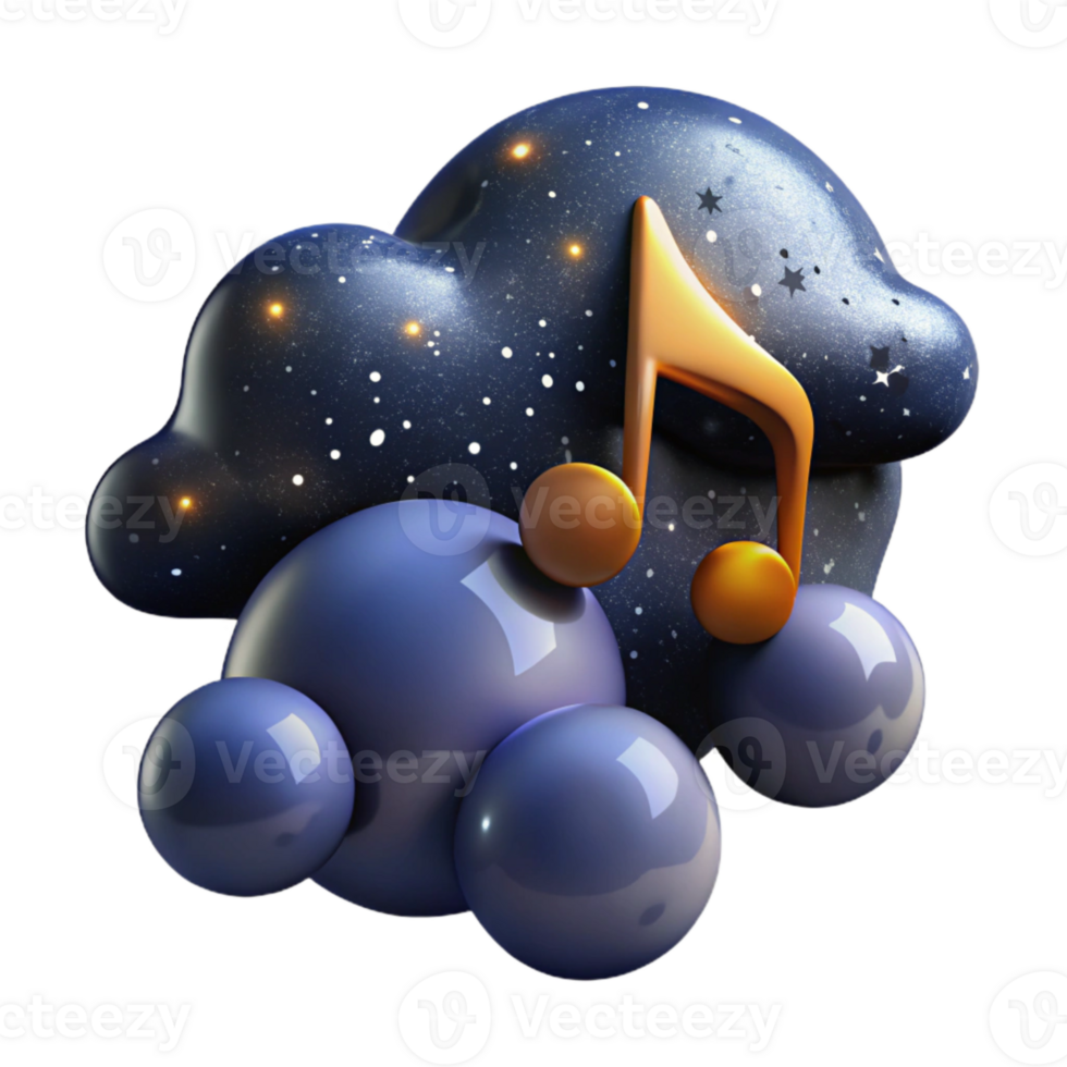 extraordinary artistic Night Sky Music Notes Cutout Isolated Element premium png