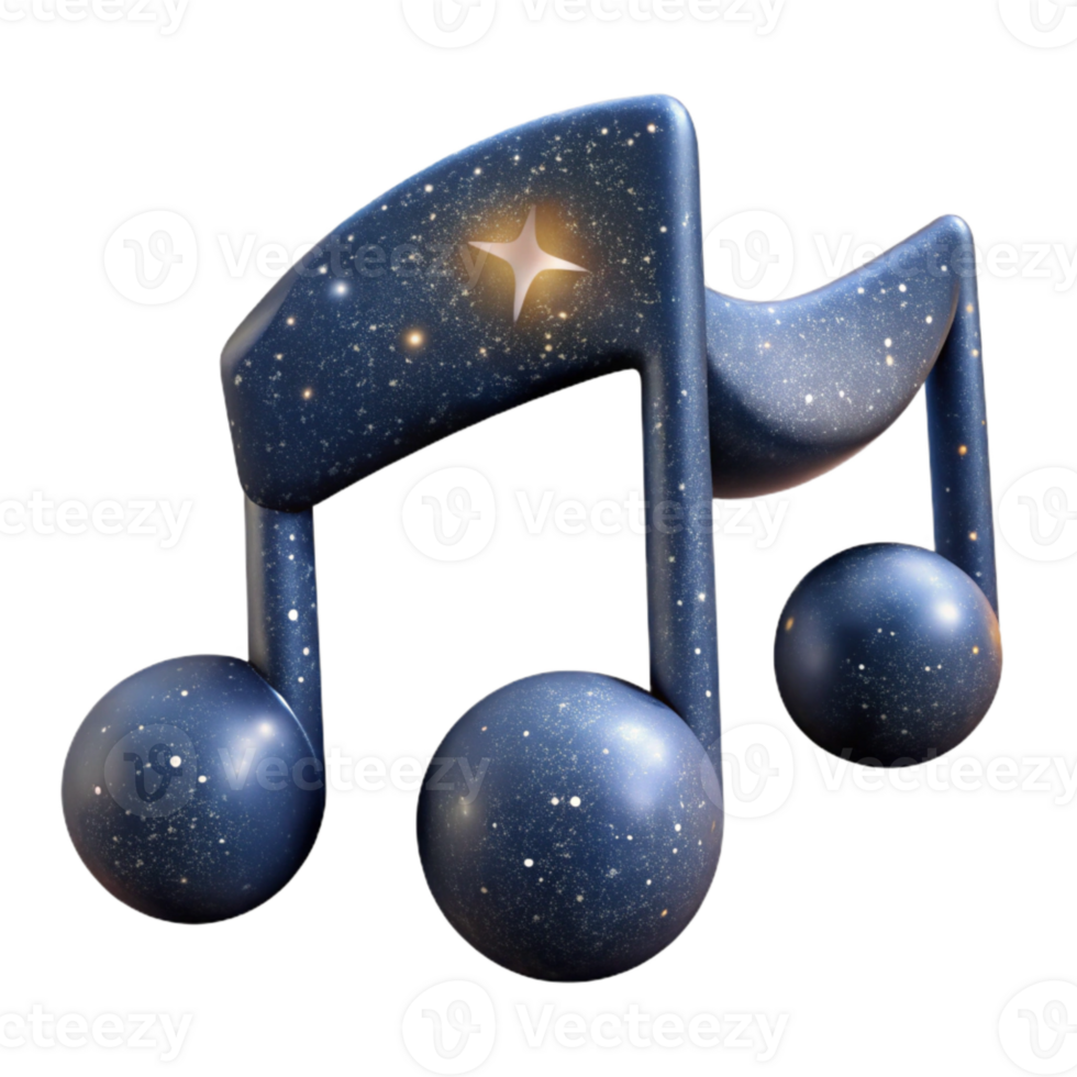 dramatic traditional Night Sky Music Notes Cutout Isolated Element professional png