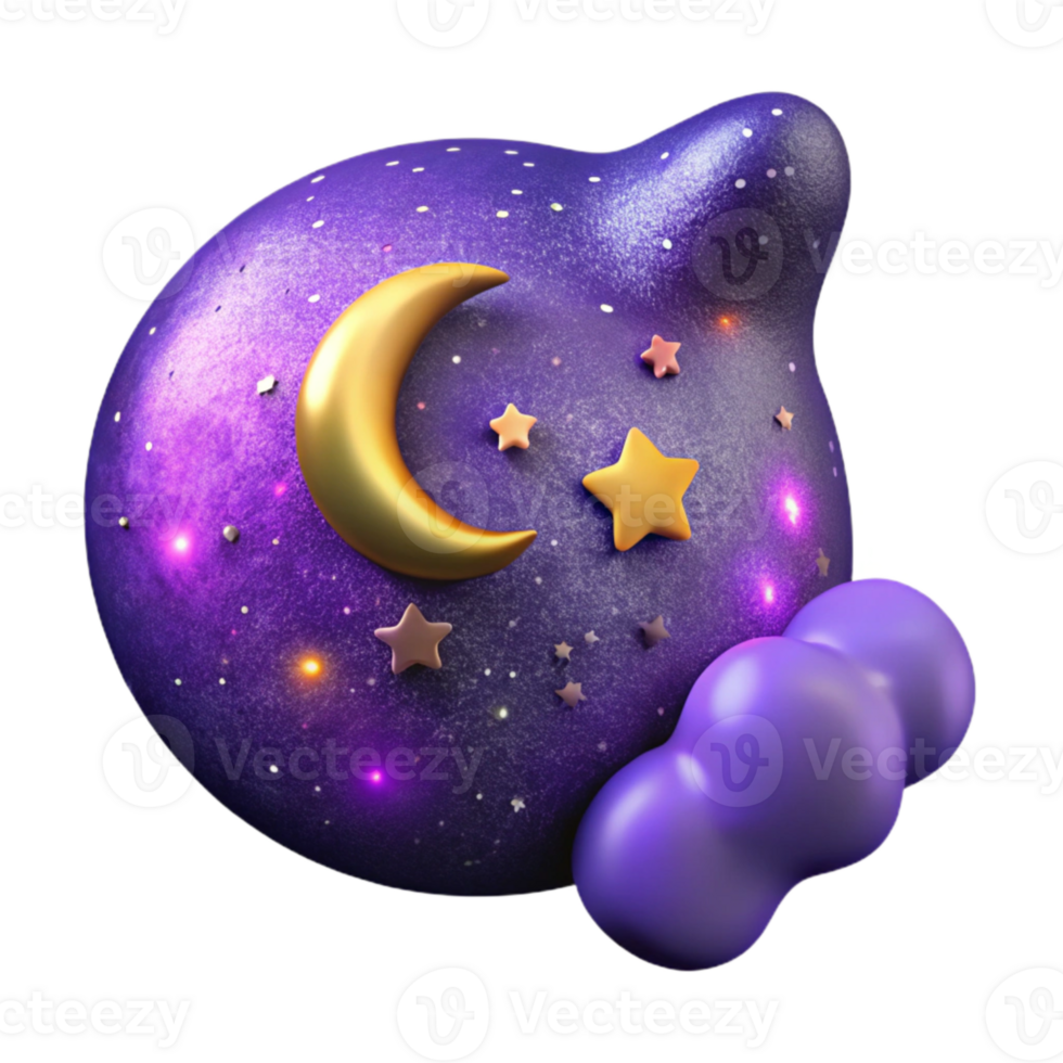 stunning artistic Nighttime Ballad Cutout with Purple Nebula Background genuine png