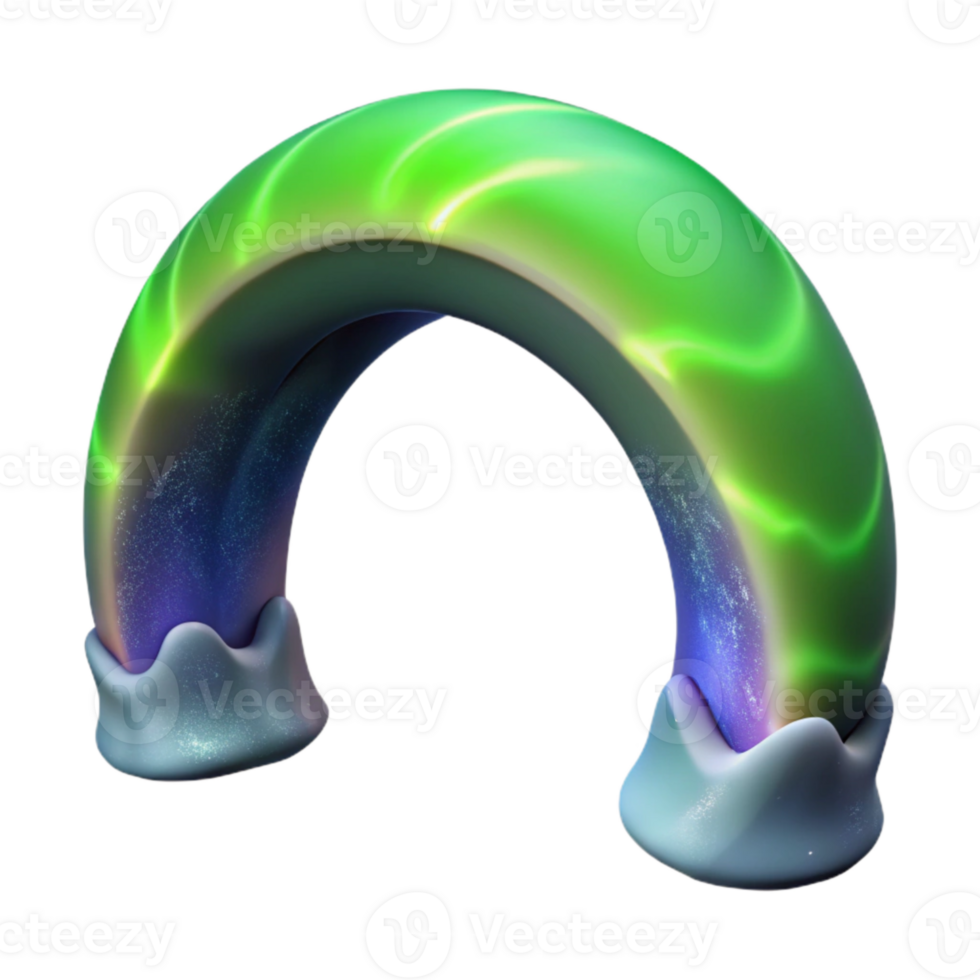 serene modern Northern Lights Auroral Arch Isolated Transparent Background detailed png