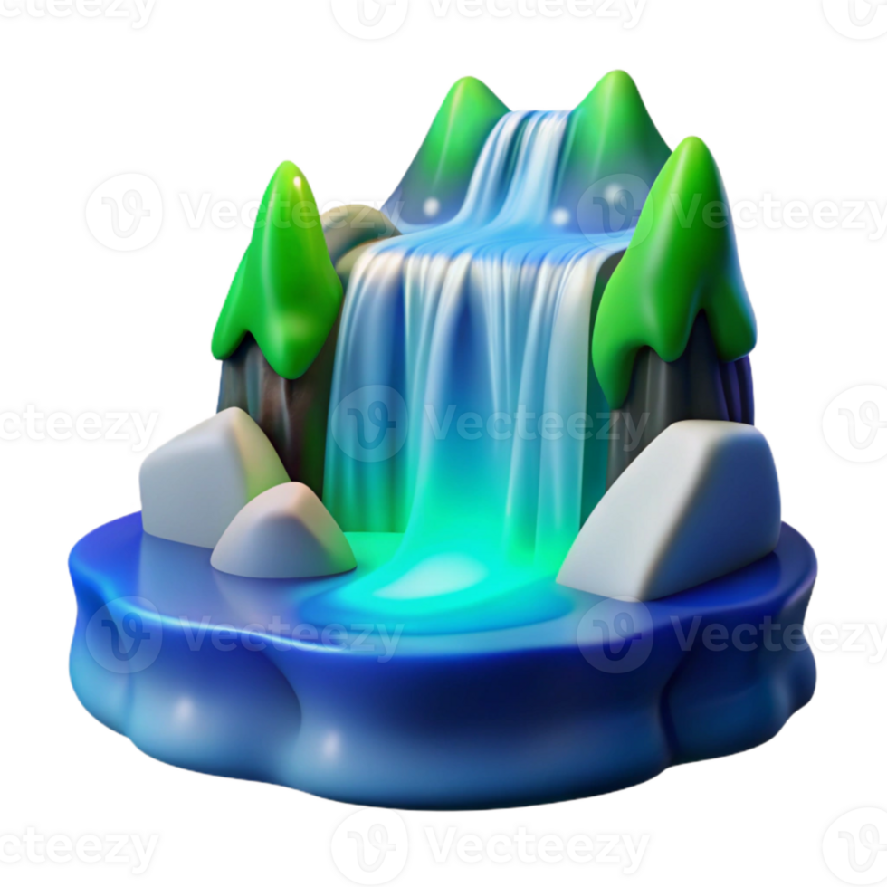 stunning minimalist Northern Lights Waterfall Transparent Background Dreamy Glow high quality png