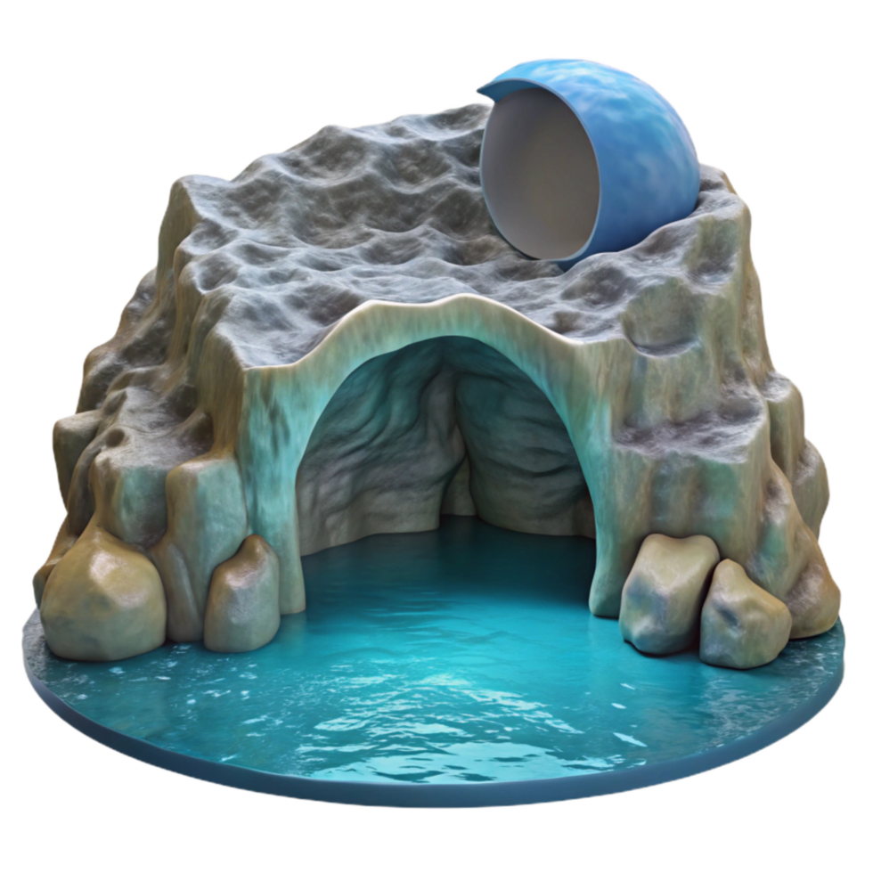 serene abstract Ocean Cliff Grotto Cutout Moonlit Entrance View original png