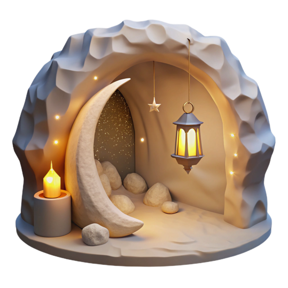 impressive classic Ocean Cliff Grotto with Moonlit Entrance Cutout exclusive png