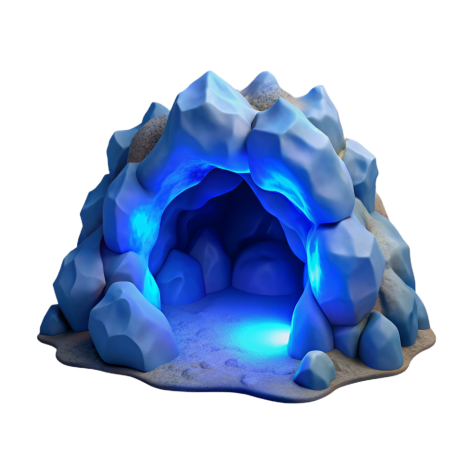 beautiful rustic Ocean Depth Glowing Cave Cutout with Blue Light genuine png