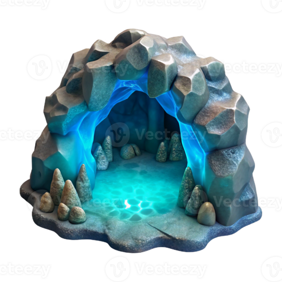 impressive minimalist Ocean Depth Glowing Grotto Cutout Isolated Element professional png
