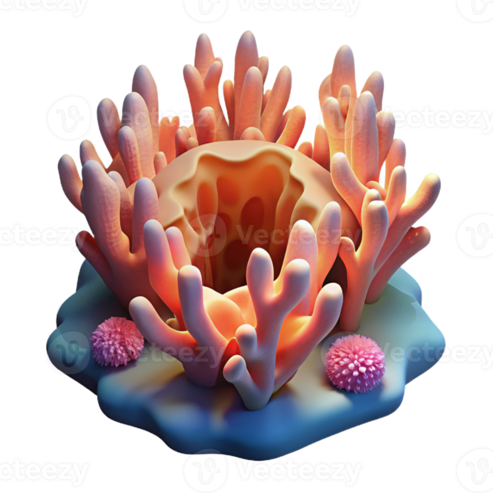 extraordinary contemporary Ocean Depth Grotto Isolated Glowing Coral Cutout png