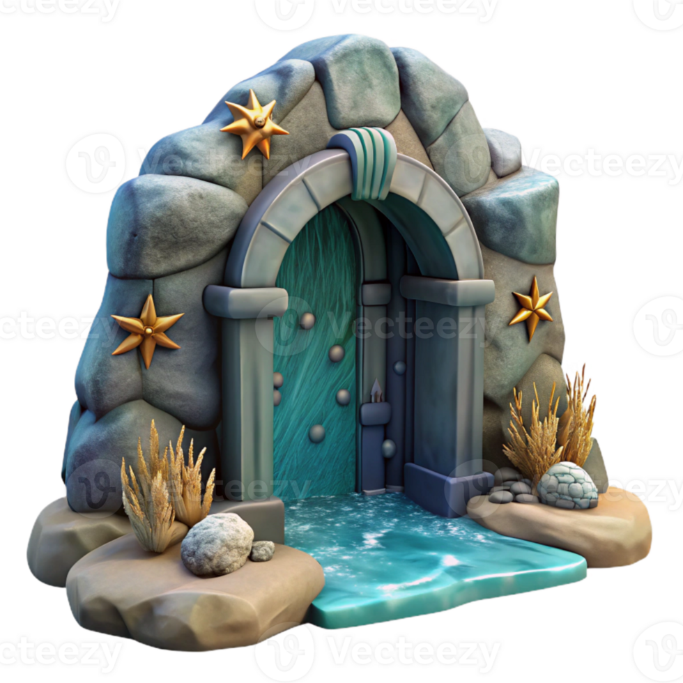wonderful modern Ocean Depth Grotto Entrance Transparent Background Cutout high quality png