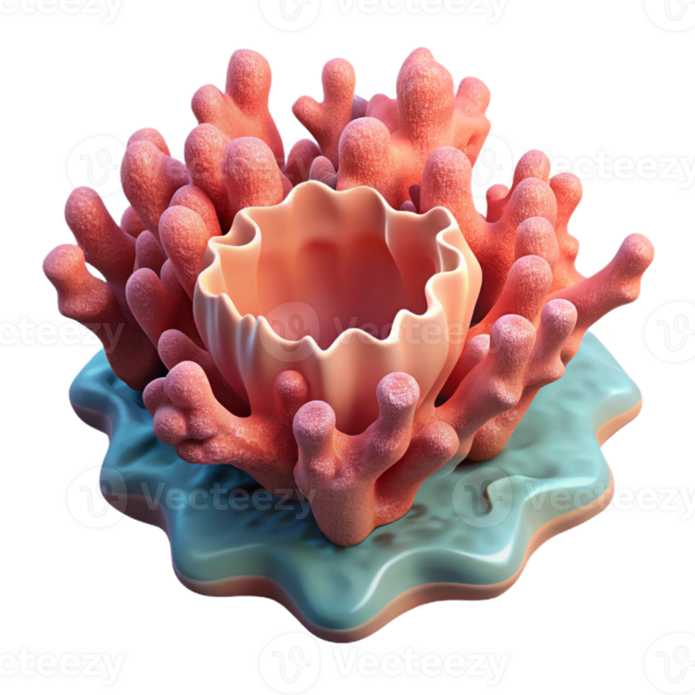 impressive traditional Ocean Depth Grotto Isolated Glowing Coral Cutout detailed png