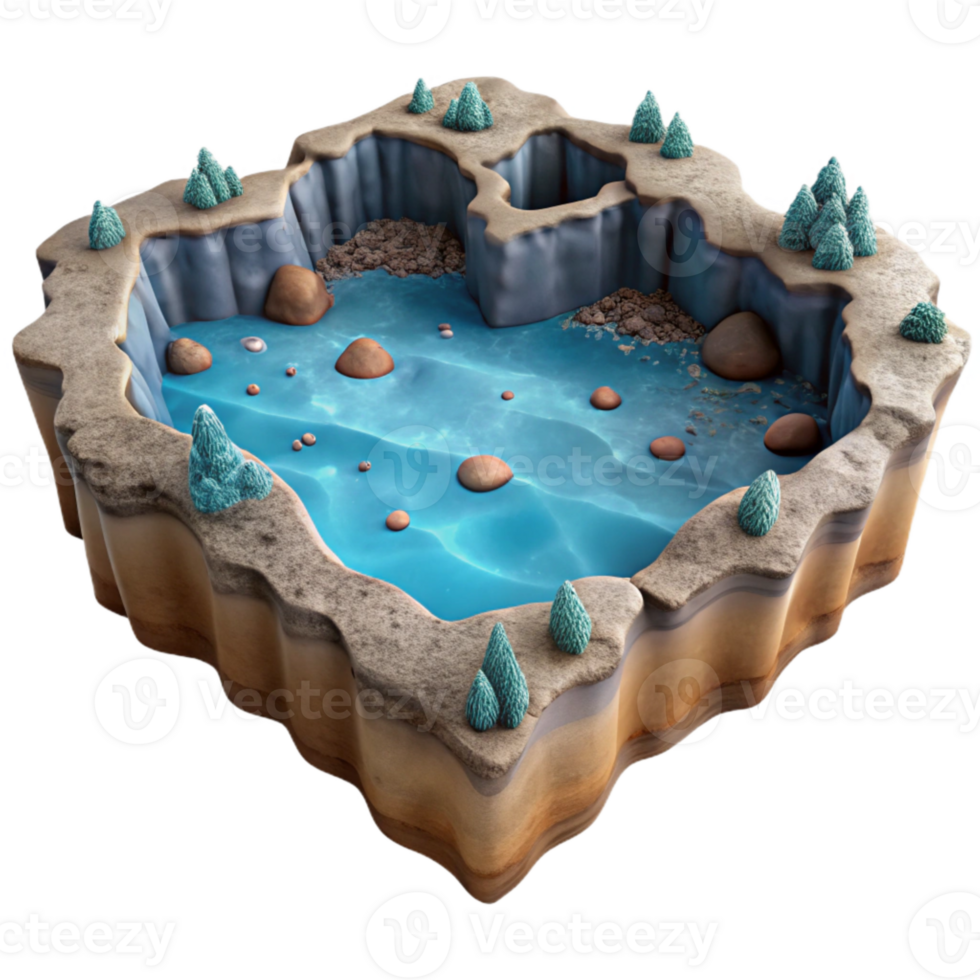 magnificent contemporary Ocean Floor Debris Isolated with Scattered Objects detailed png