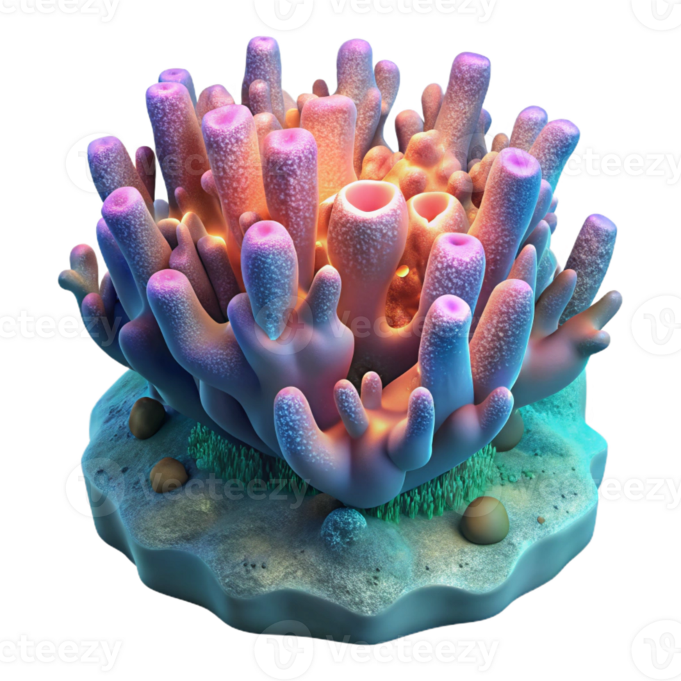 serene rustic Ocean Depths Glowing Coral Reef Cutout premium png
