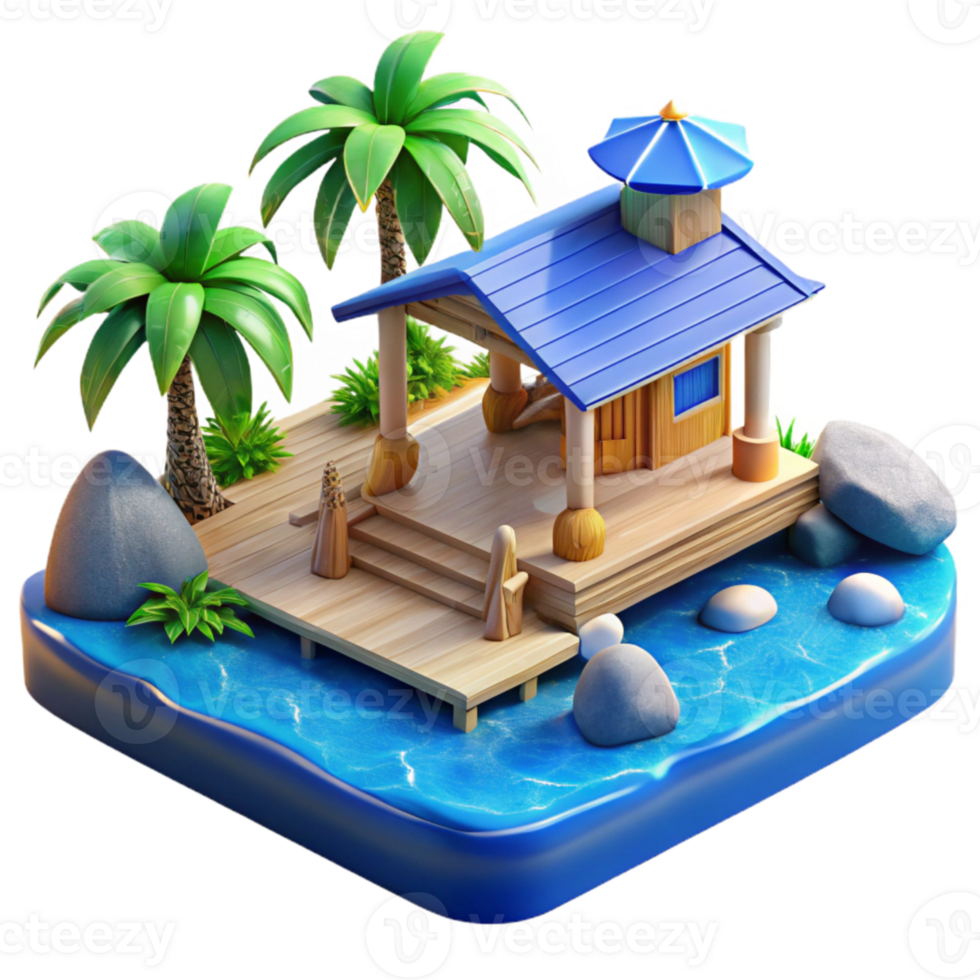 beautiful classic Oceanfront Sundowner Retreat Isolated Tranquil Blue Waters high resolution png