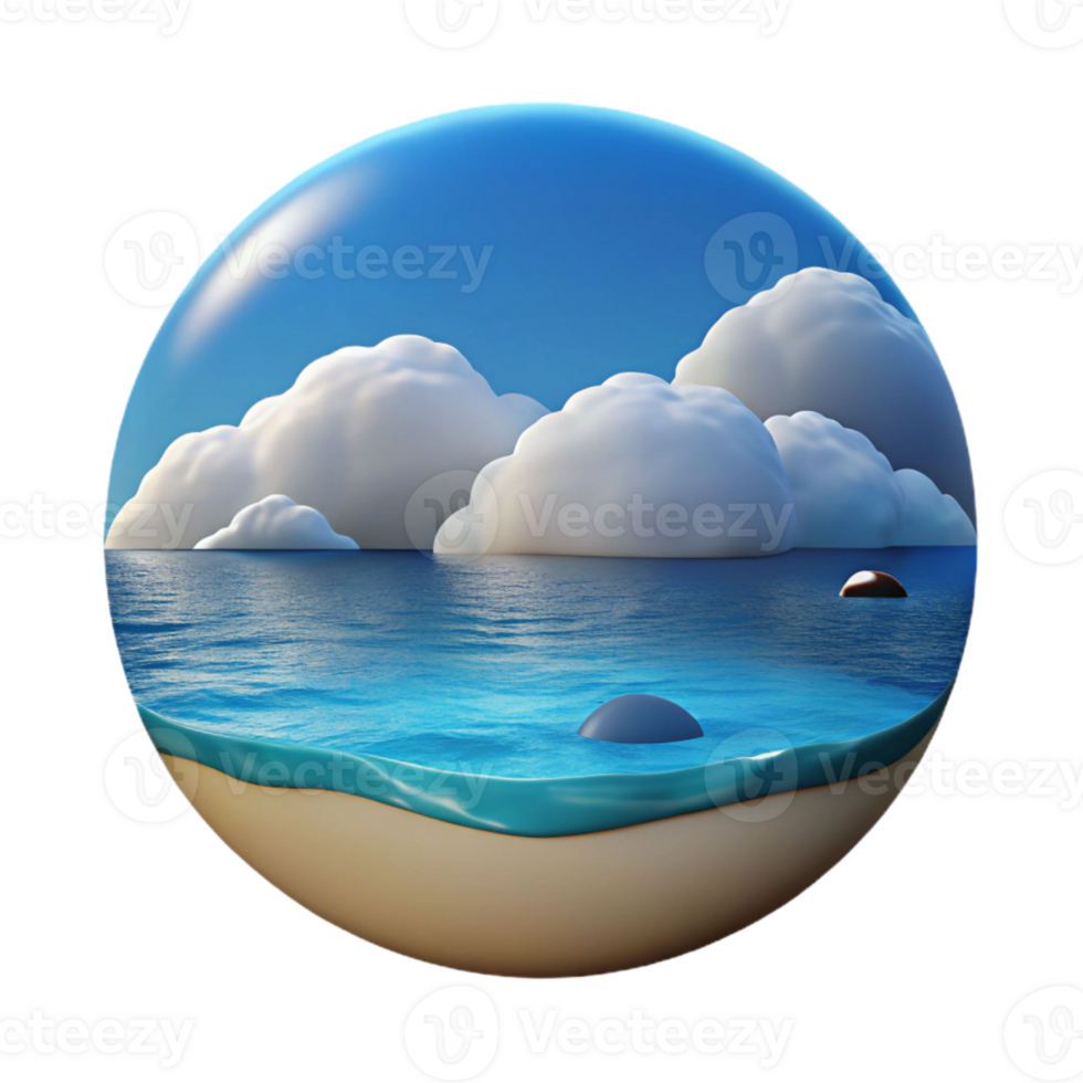 serene abstract Ocean Horizon Cutout Tranquil Blue Waters Isolated high resolution png
