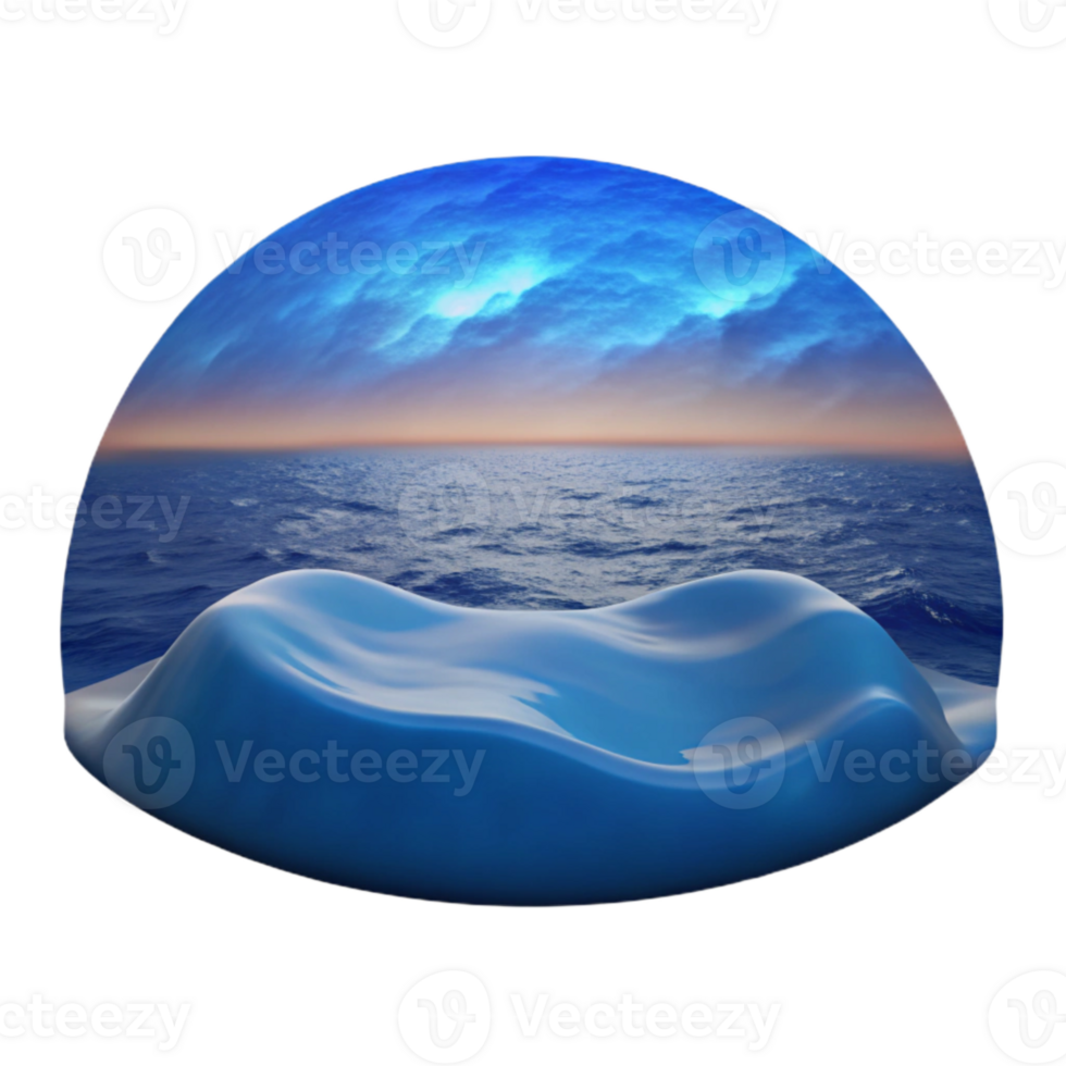 dramatic creative Ocean Horizon Isolated Deep Blue Gradient Cutout Element high resolution png