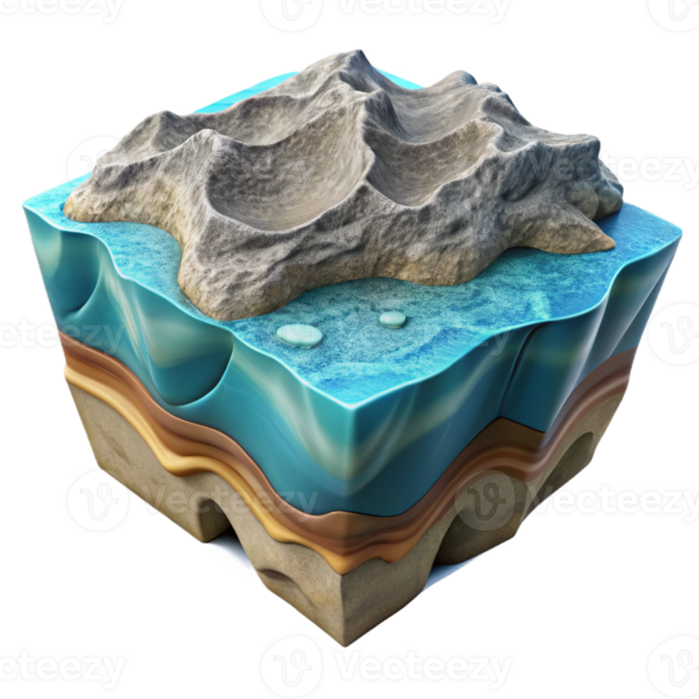 impressive minimalist Oceanic Crust Formation Isolated with Detailed Texture exclusive png