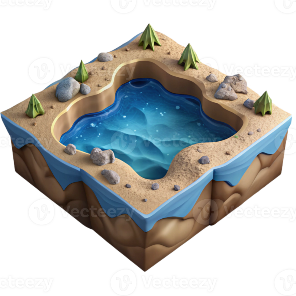 elegant artistic Oceanic Trench Landscape Cutout with Dramatic Shadows high resolution png