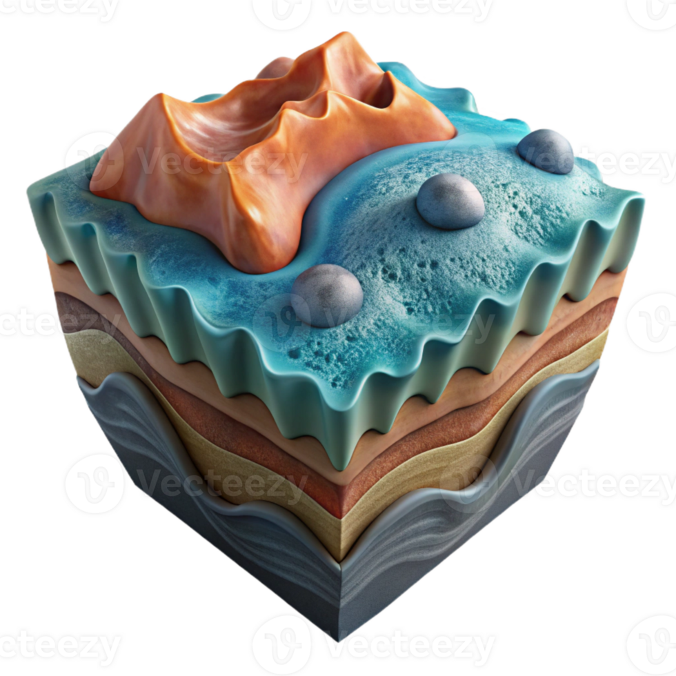 elegant minimalist Oceanic Crust Formation Isolated with Detailed Texture png