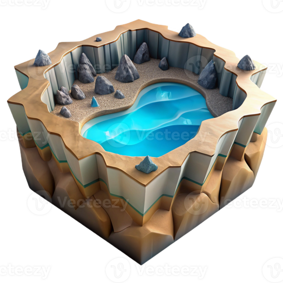 dramatic minimalist Oceanic Trench Landscape Cutout with Dramatic Shadows genuine png