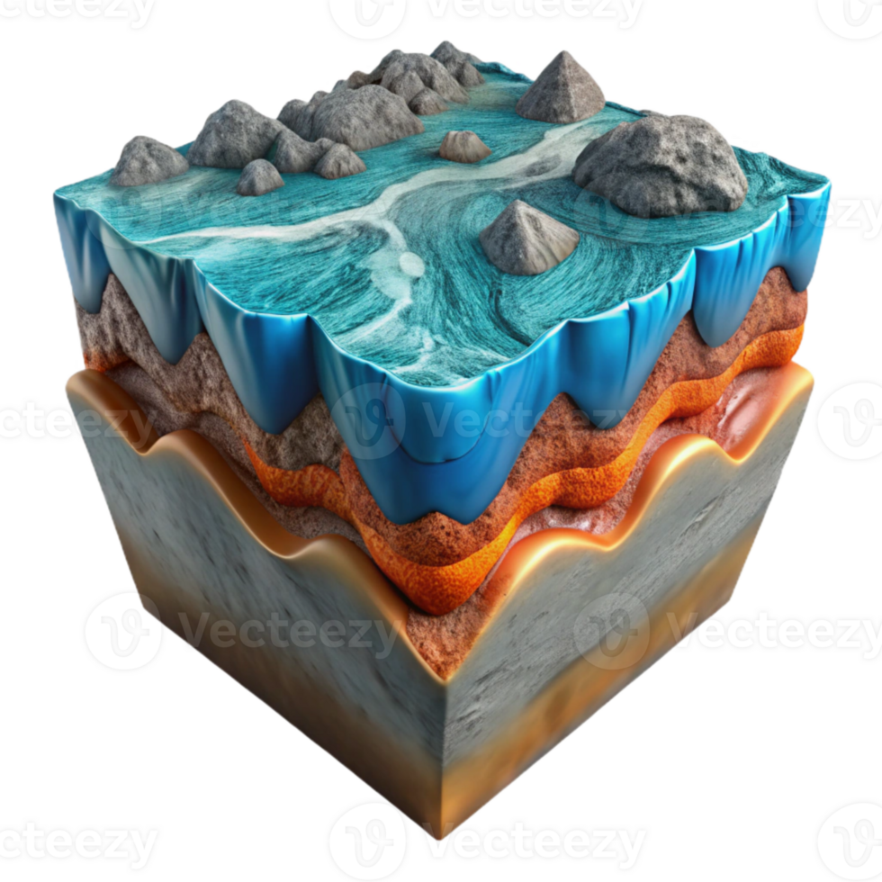 extraordinary minimalist Oceanic Crust Formation Isolated with Detailed Texture high resolution png