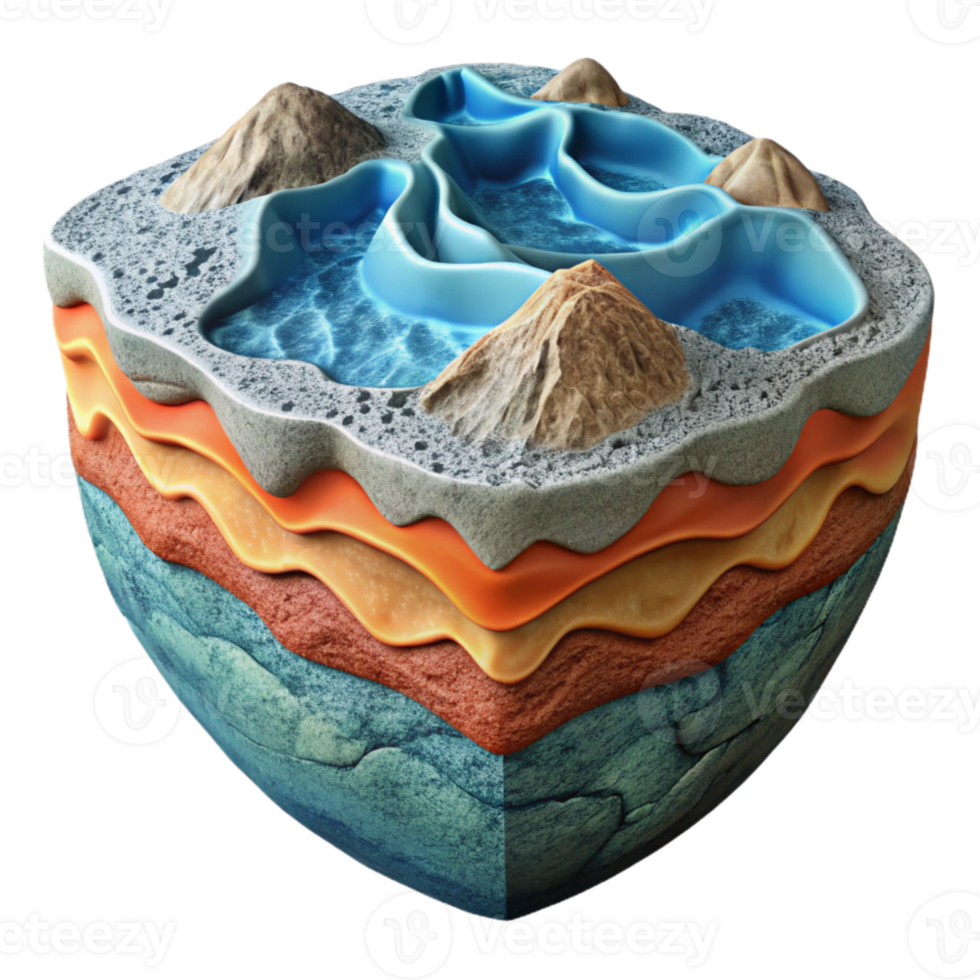magnificent minimalist Oceanic Crust Formation Isolated with Detailed Texture authentic png